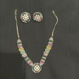 Multicolor Beaded Necklace and Earring Set